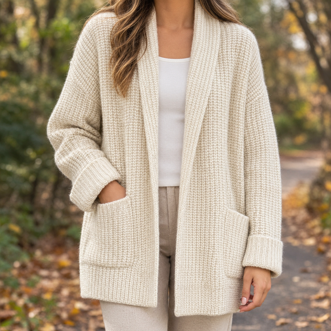 Idalia Relaxed Cardigan - Cream