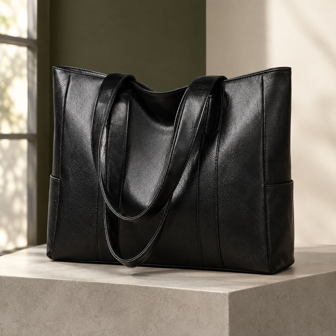 Cadore Panelled Tote - Black