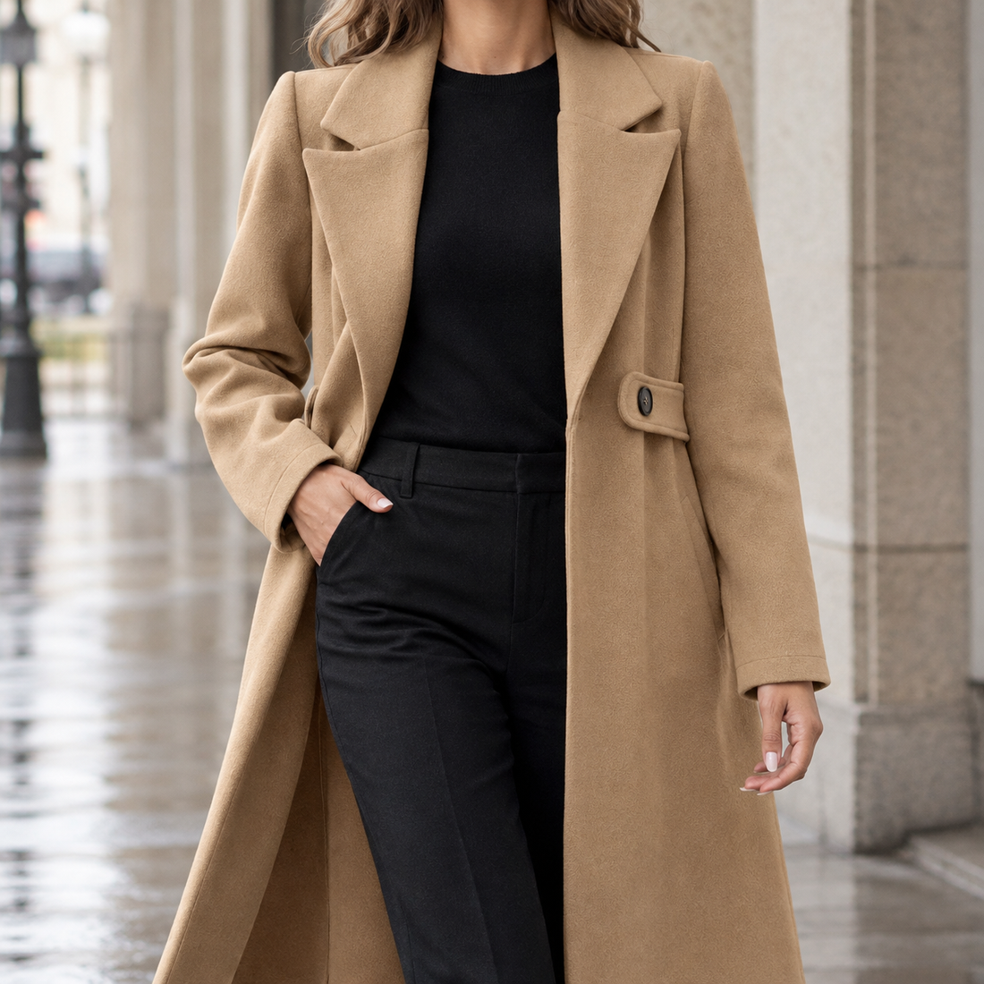 Valencia Tailored Coat - Camel