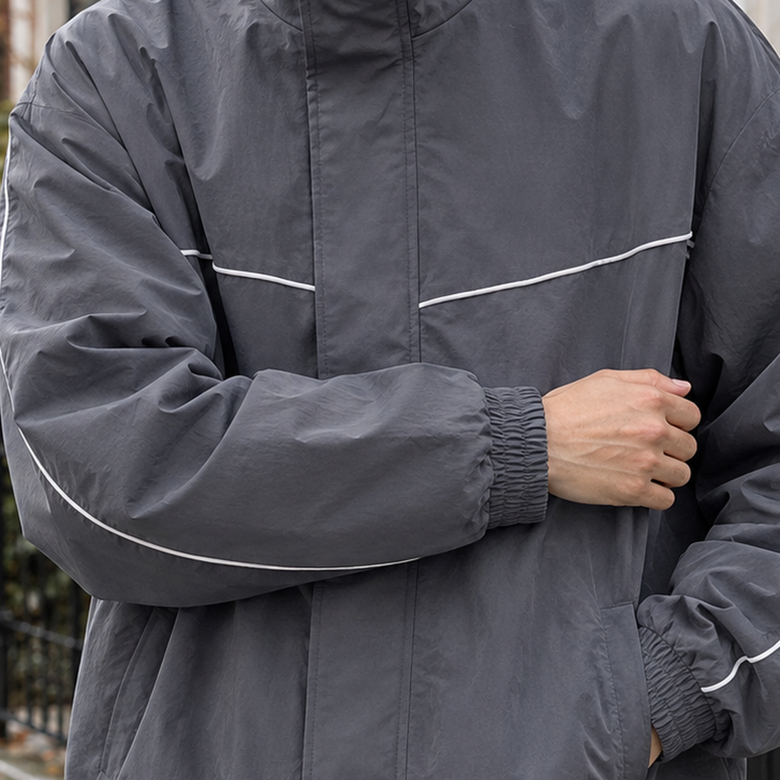 Maxim Piped Zip Jacket - Lead Product Detail