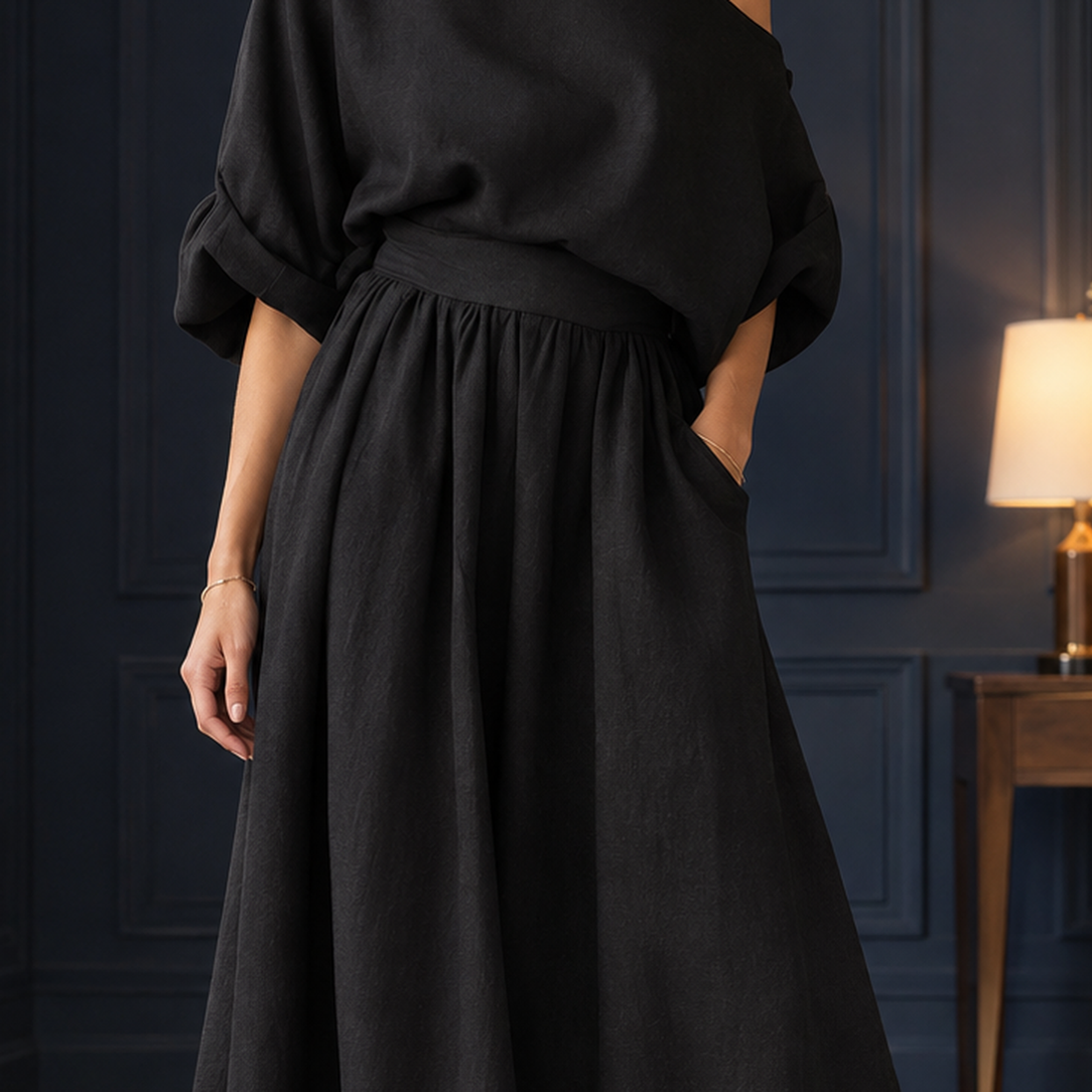 Annabel Draped Skirt Set - Lead Product Detail