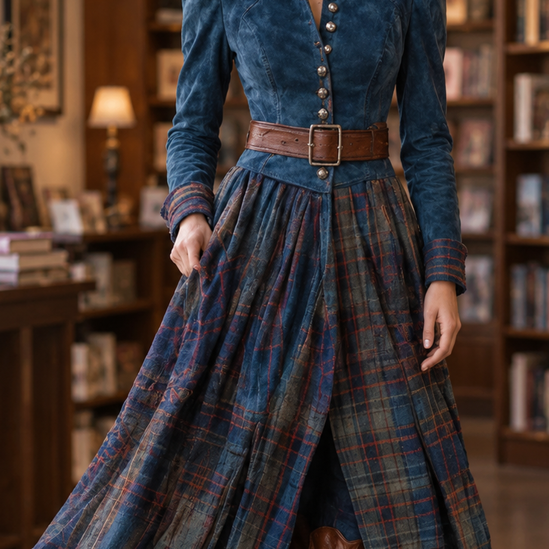 Isla Plaid Maxi Dress - Lead Product Detail