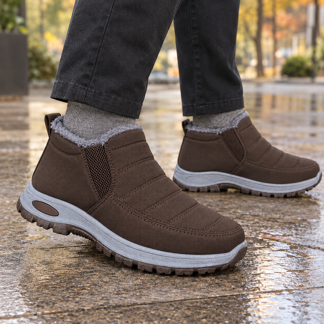 Casentino Warm Lined Ankle Boots - Brown