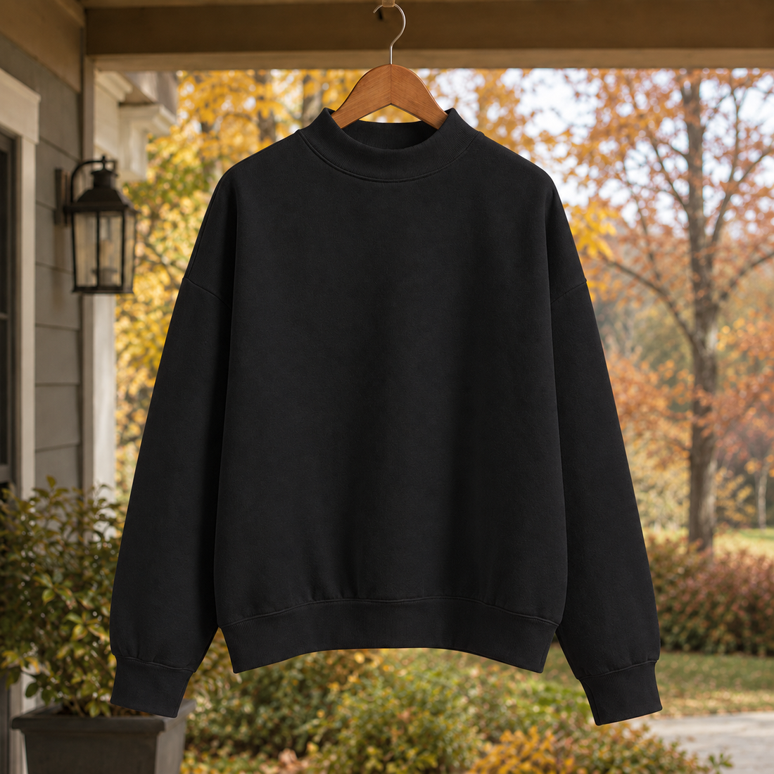 Magdalena Mock Neck Sweater - Black