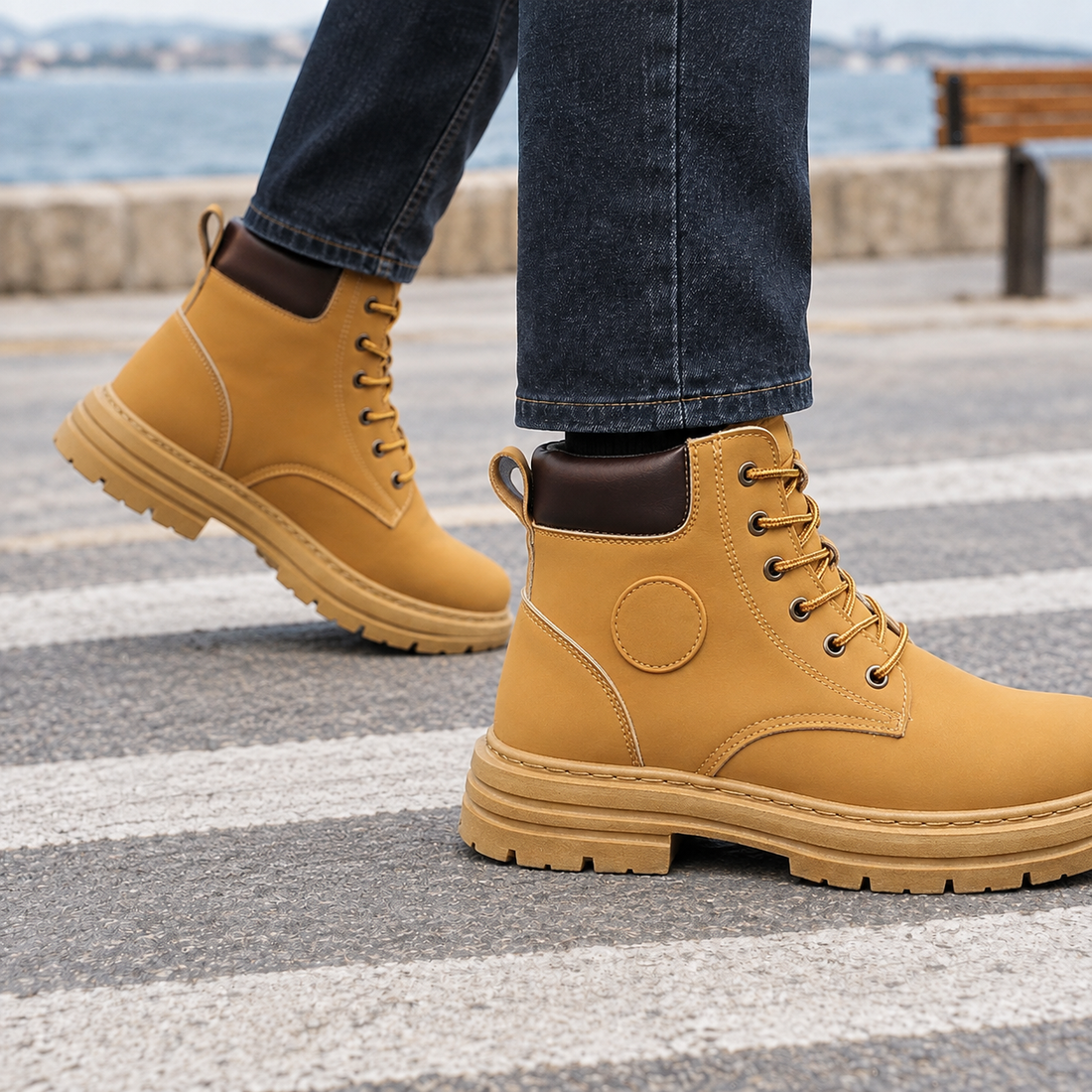 Mason Lace-Up Boots - Tan