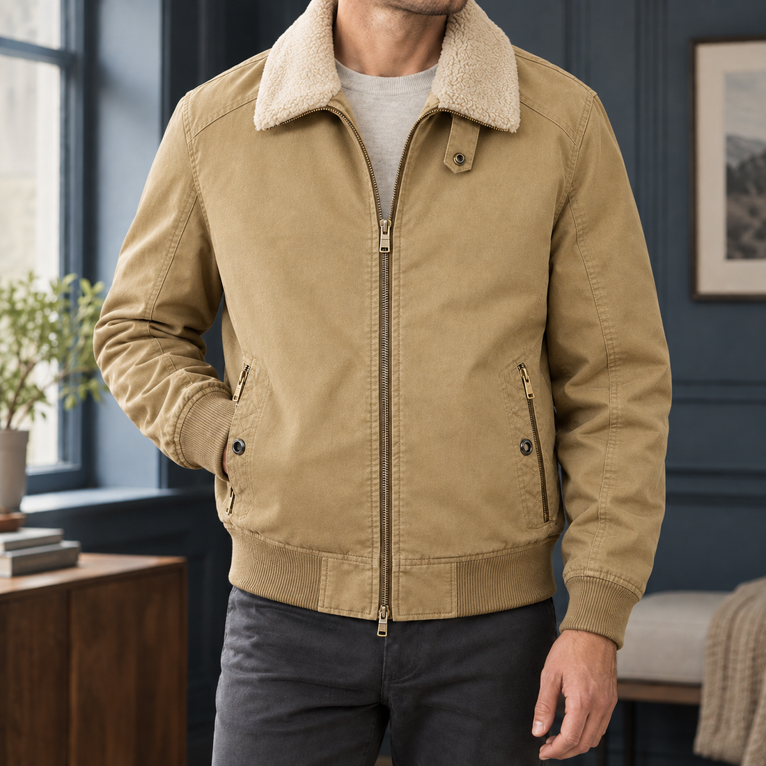 Dario Fleece Jacket - Khaki