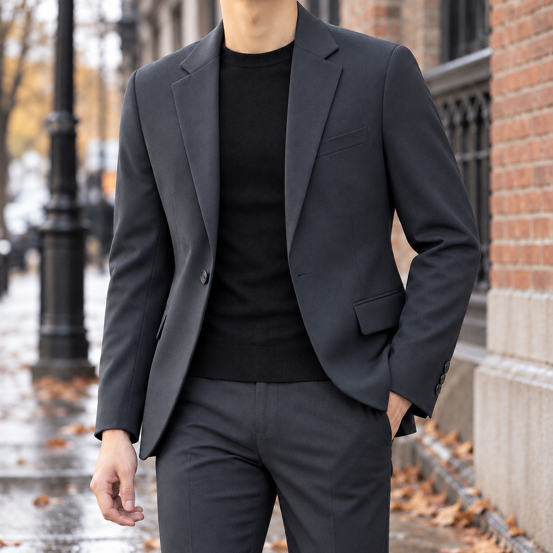 Eric Slim Fit Blazer - Dark Gray