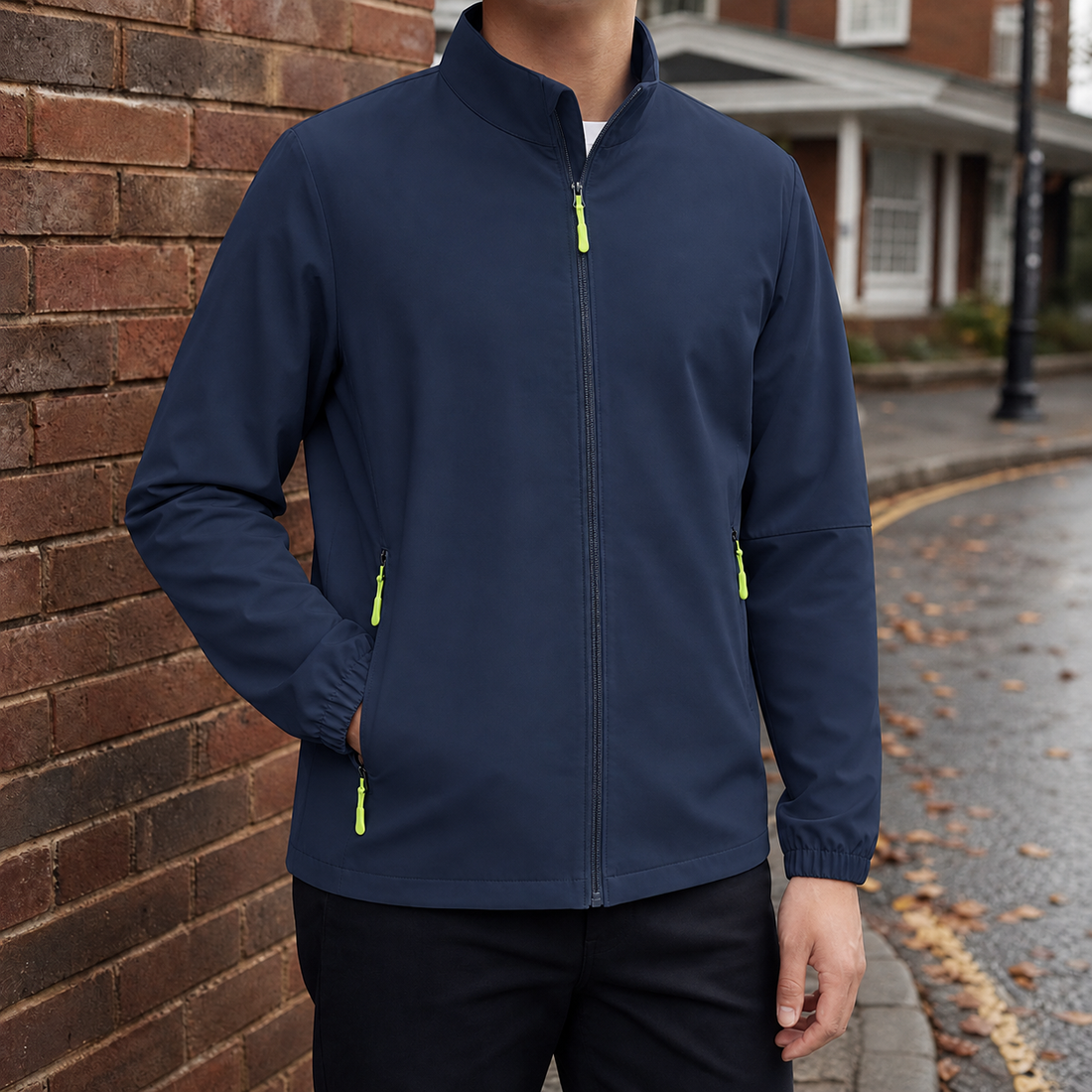Harlan Stand Collar Jacket - Navy