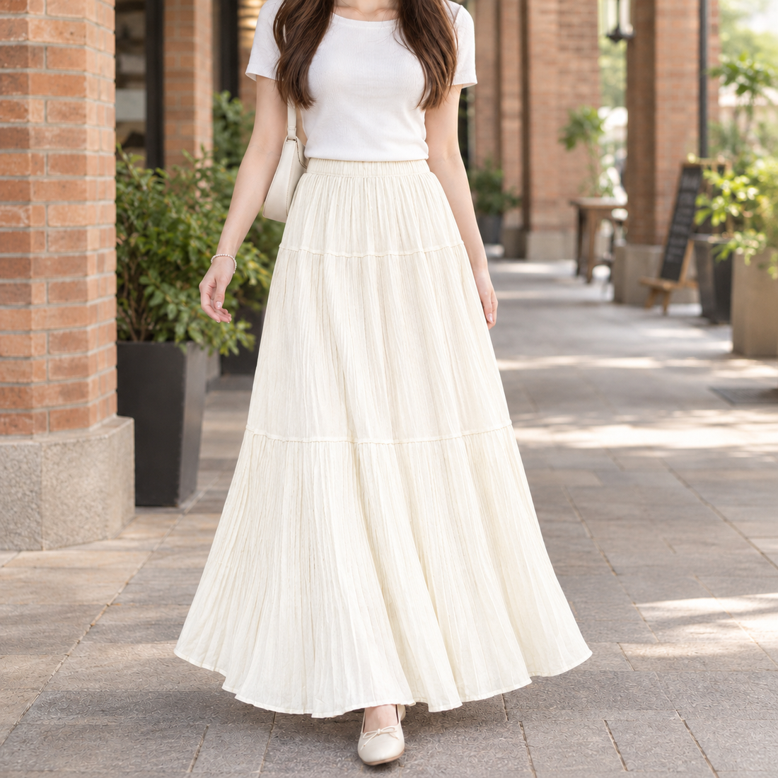 Ilaria Pleated Maxi Skirt - Mi Xing