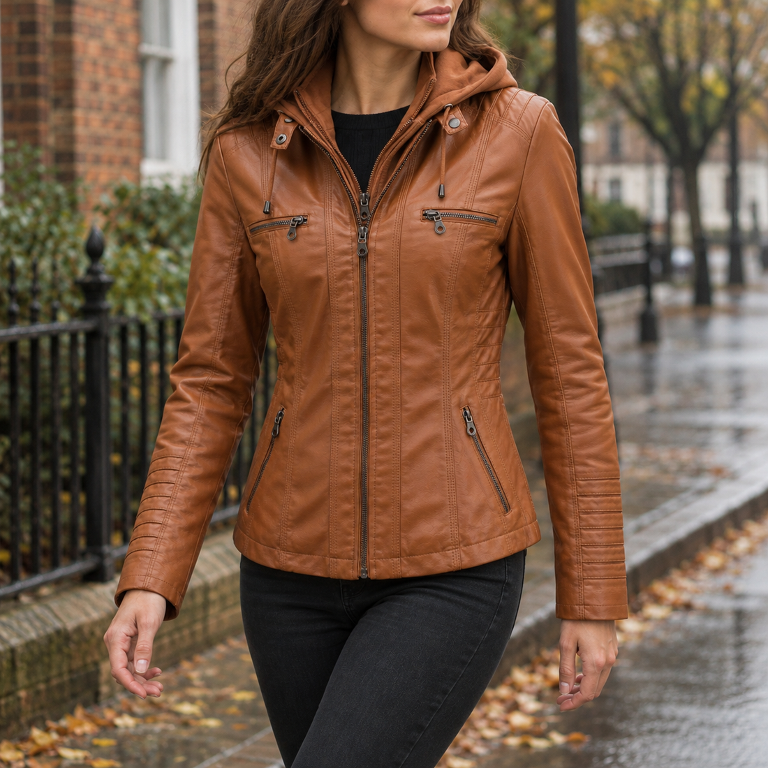 Grace Hooded Jacket - Camel