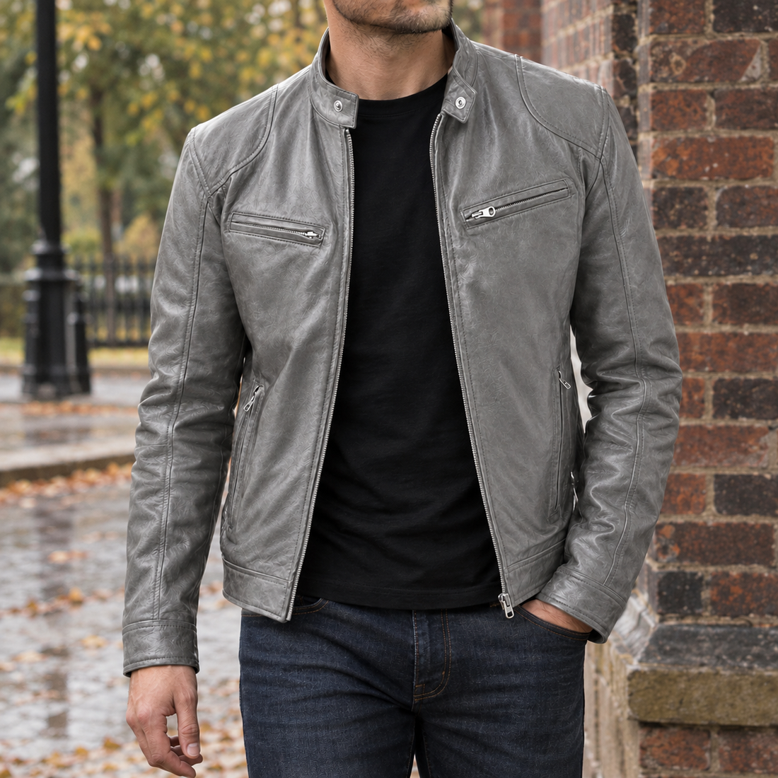 Hubert Moto Jacket - Dark Gray
