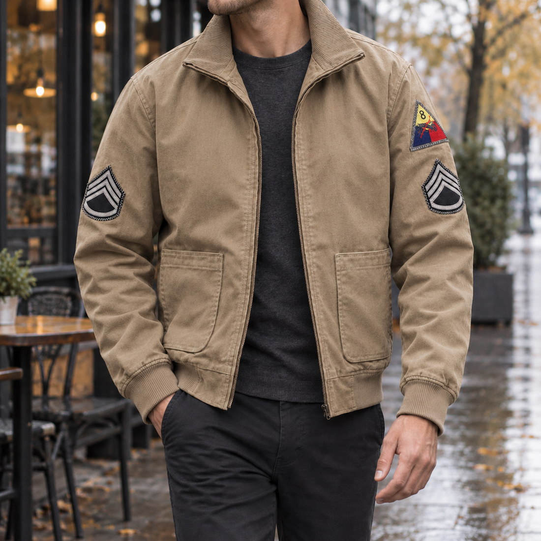 Knox Aviator Jacket - Khaki