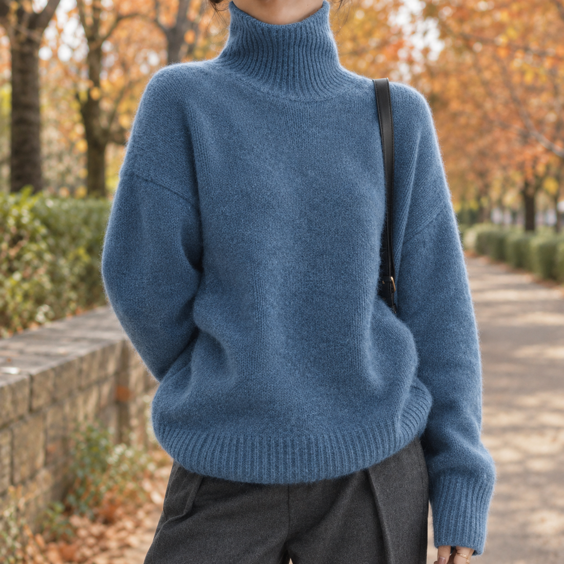 Melisande Relaxed Turtleneck Sweater - Blue