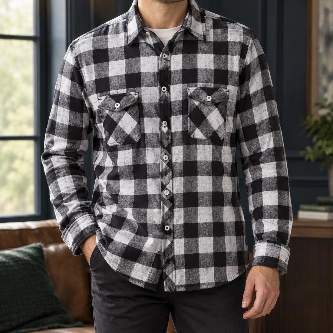 Florian Plaid Shirt - Black
