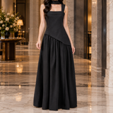 Adaline Asymmetric Maxi Dress - Black