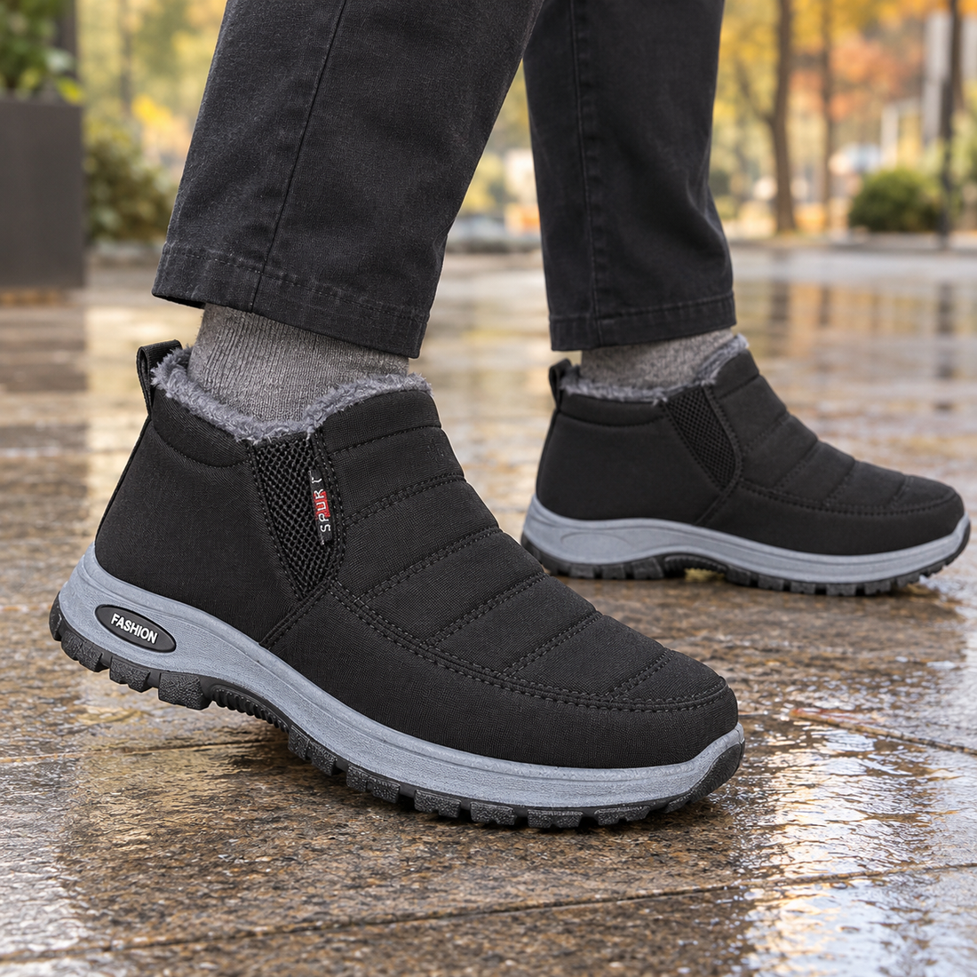 Casentino Warm Lined Ankle Boots - Black
