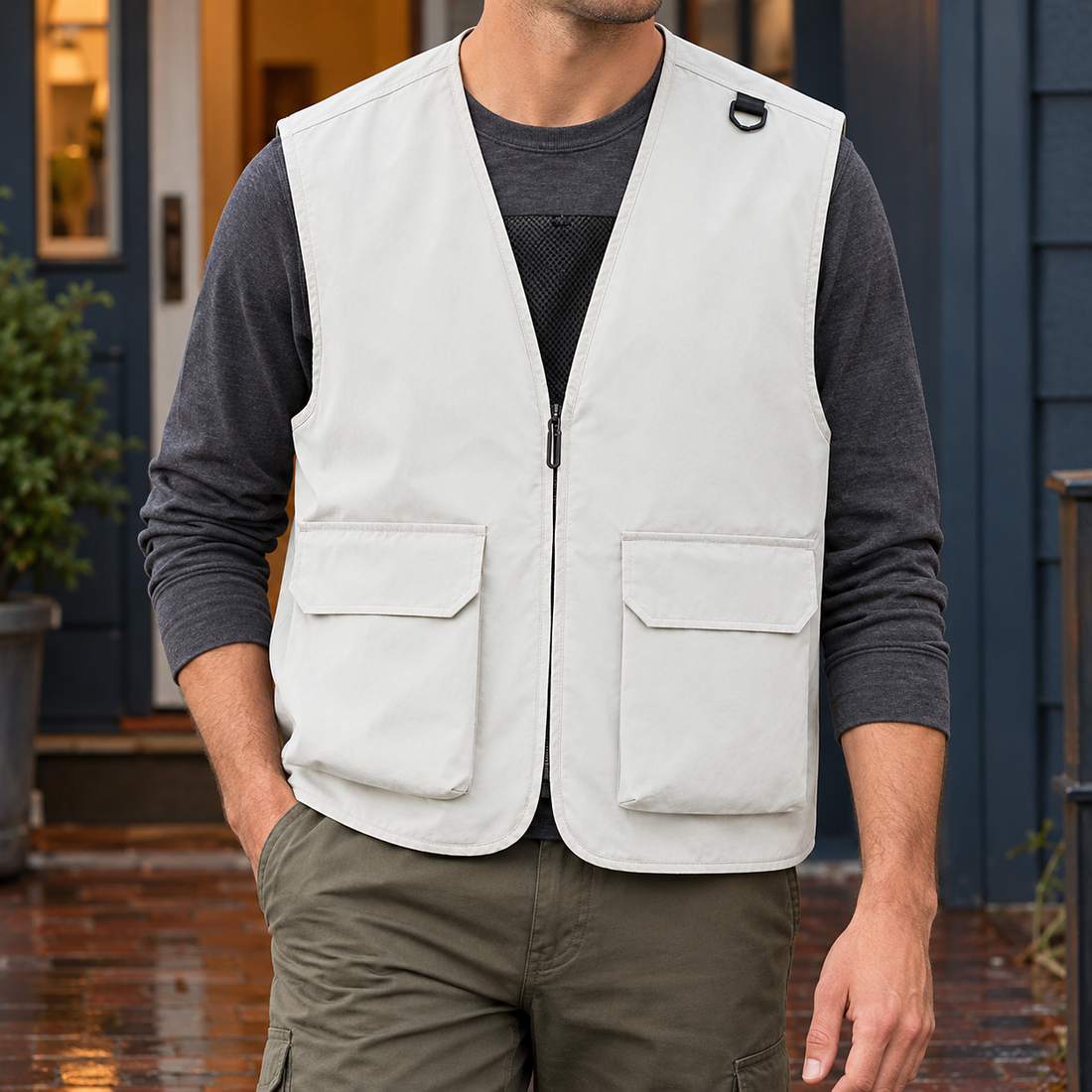 Killian Utility Vest - Off-white