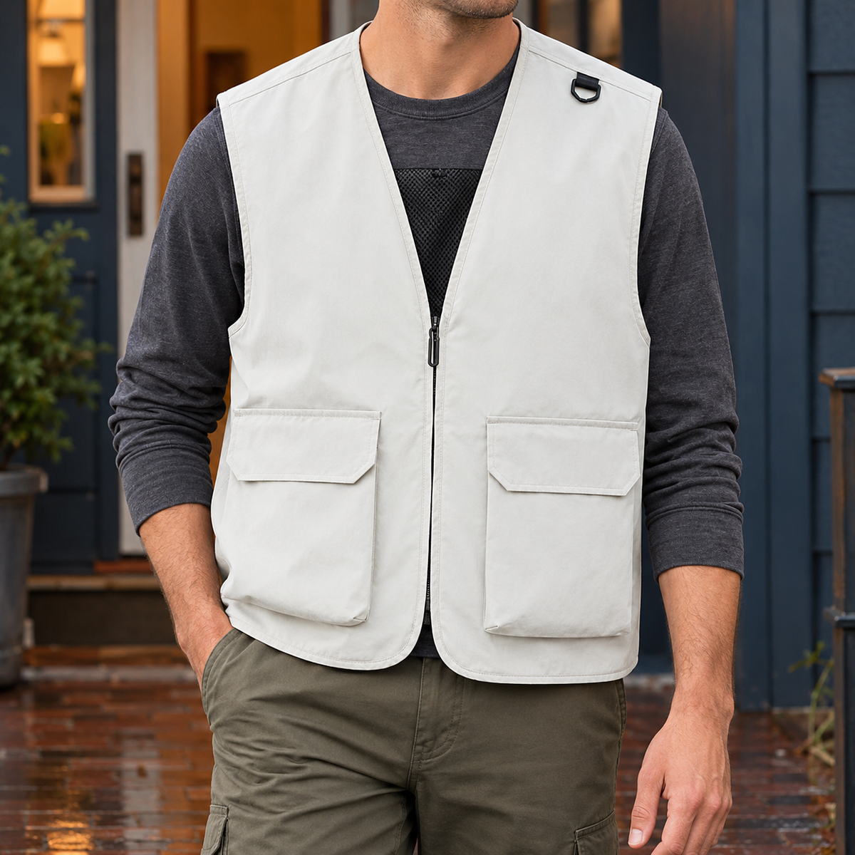 Killian Utility Vest - Off-white