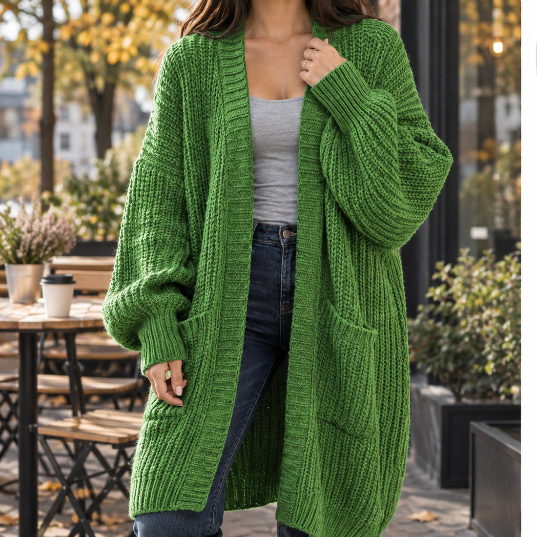 Jemima Longline Cardigan - Green