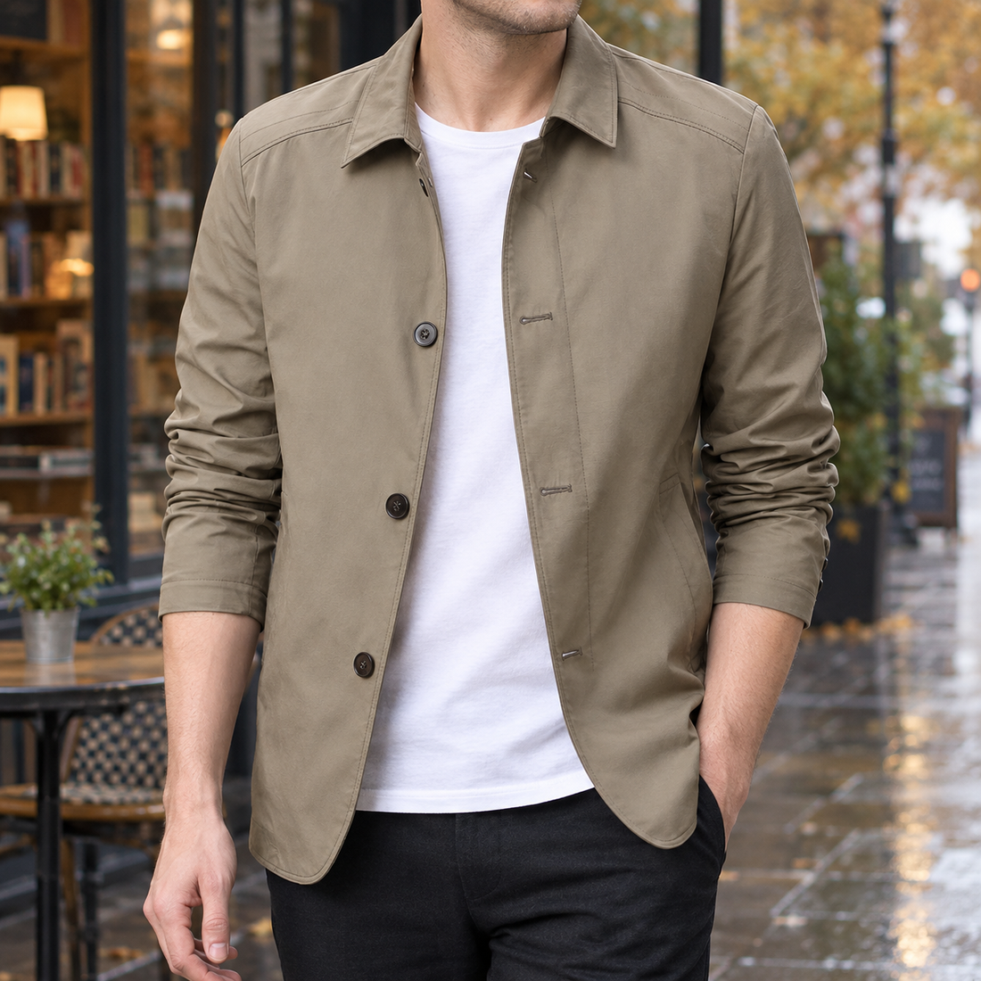Francis Button Jacket - Khaki