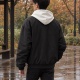 Vincent Graphic Bomber Jacket - Black Quilted