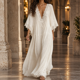 Daphne Lace Kaftan Dress - White