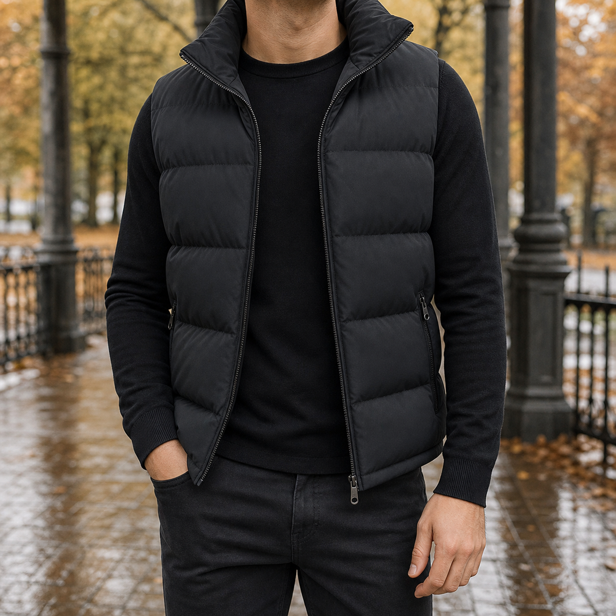 Eamon Puffer Vest - Black