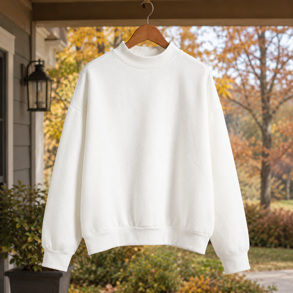 Magdalena Mock Neck Sweater - White