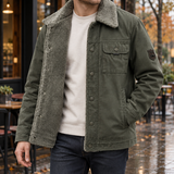 Nicholas Teddy Lined Jacket - Army Green