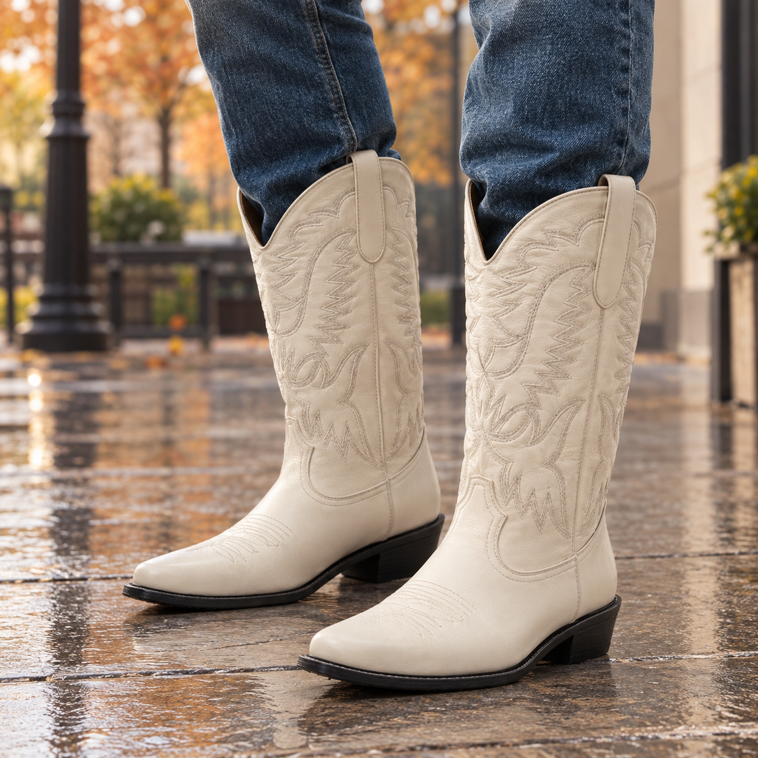 Lodovici Western Boots - Milky White