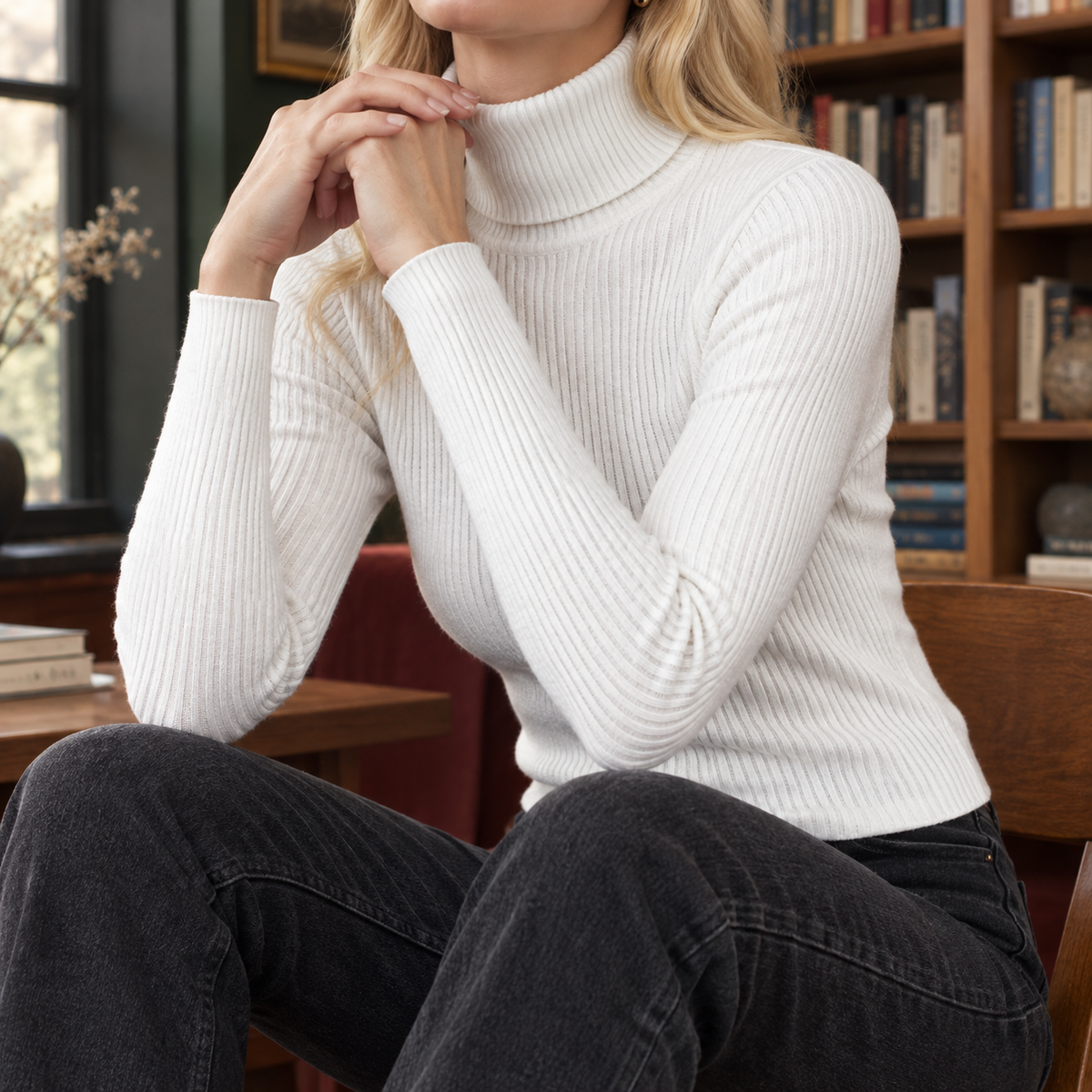 Vivienne Ribbed Sweater - White