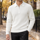 Laurent Half Zip Sweater - White