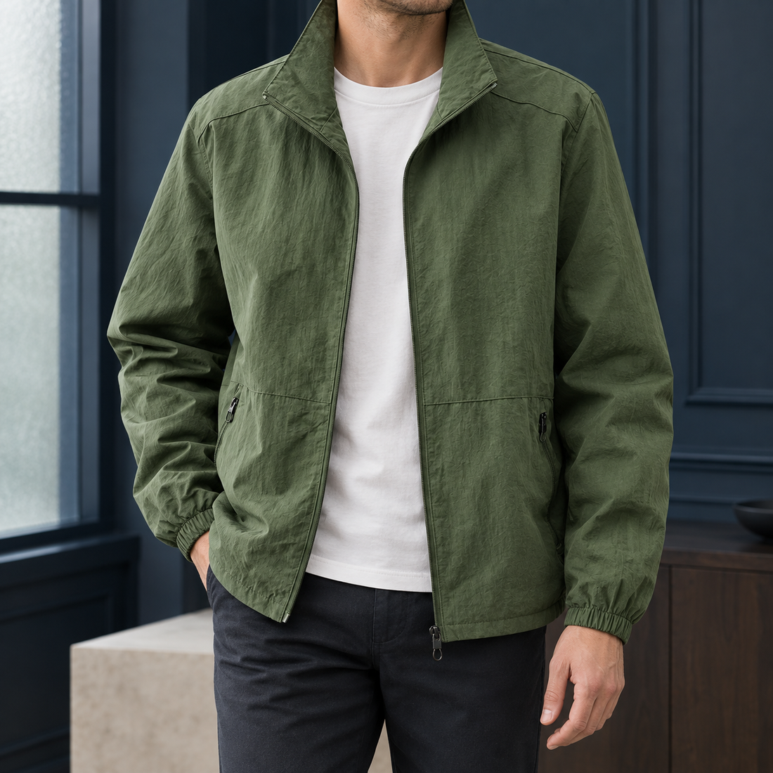 Vaughn Zip Jacket - Army Green