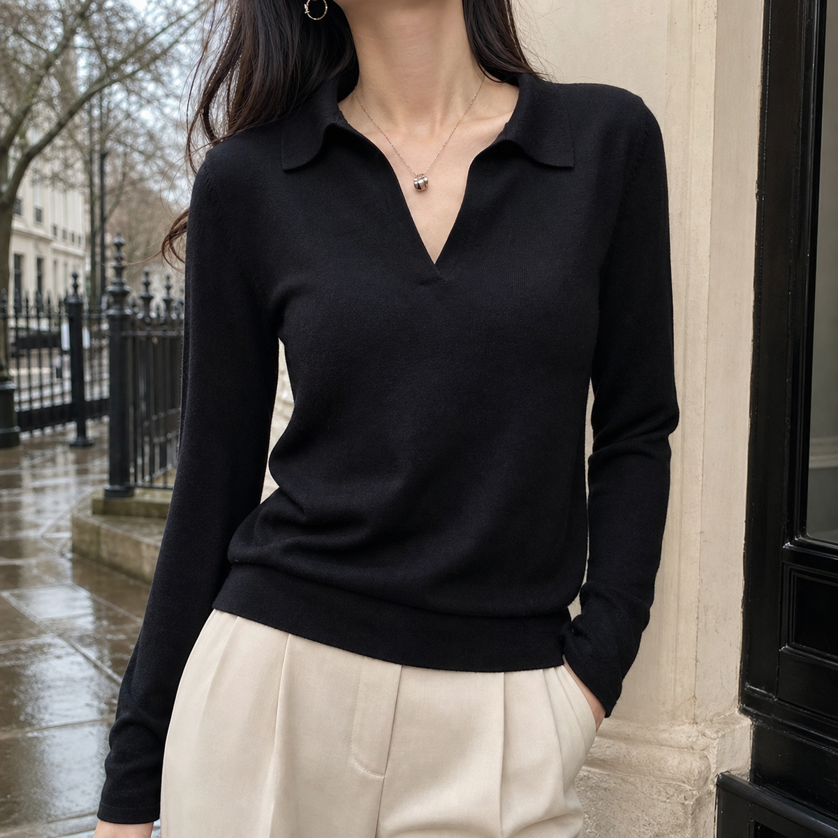 Emily Polo Sweater - Black