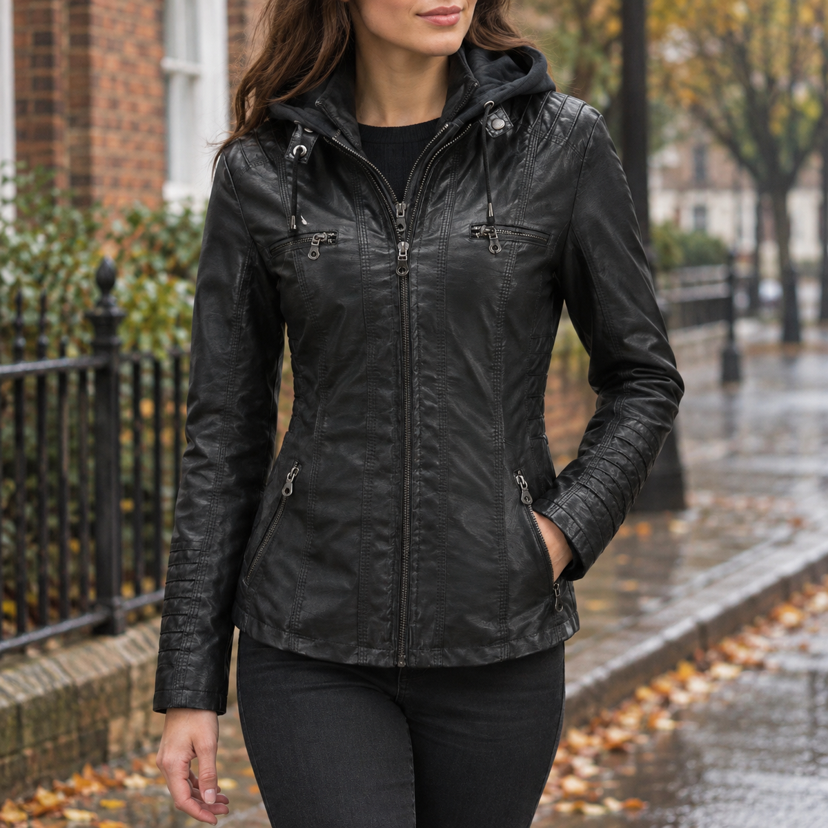 Grace Hooded Jacket - Black