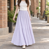 Ilaria Pleated Maxi Skirt - Purple