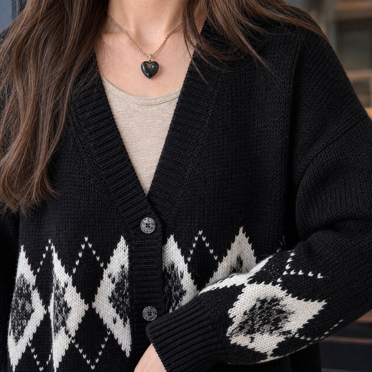 Livia Argyle Cardigan - Lead Product Detail