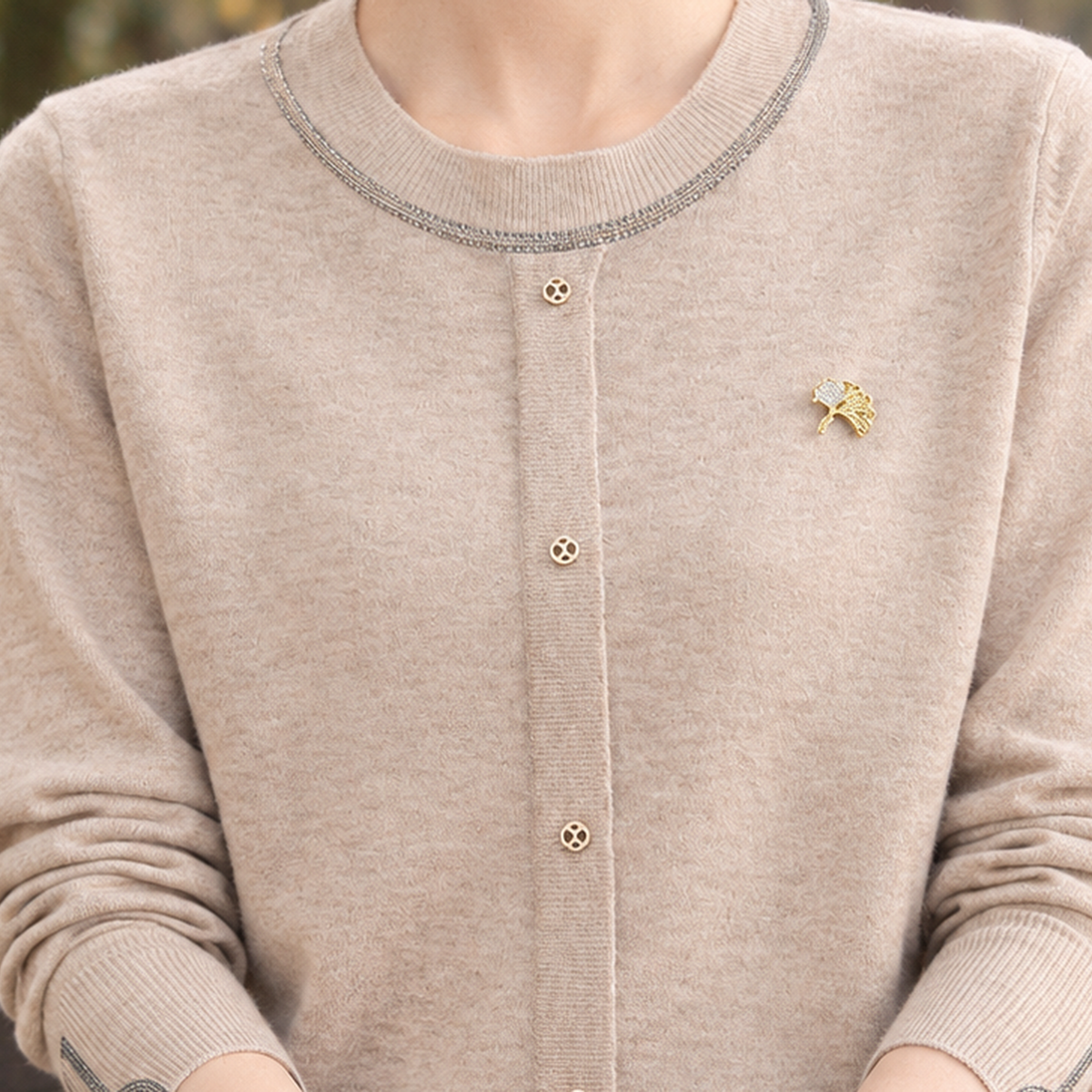 Ramona Button Detail Sweater - Lead Product Detail