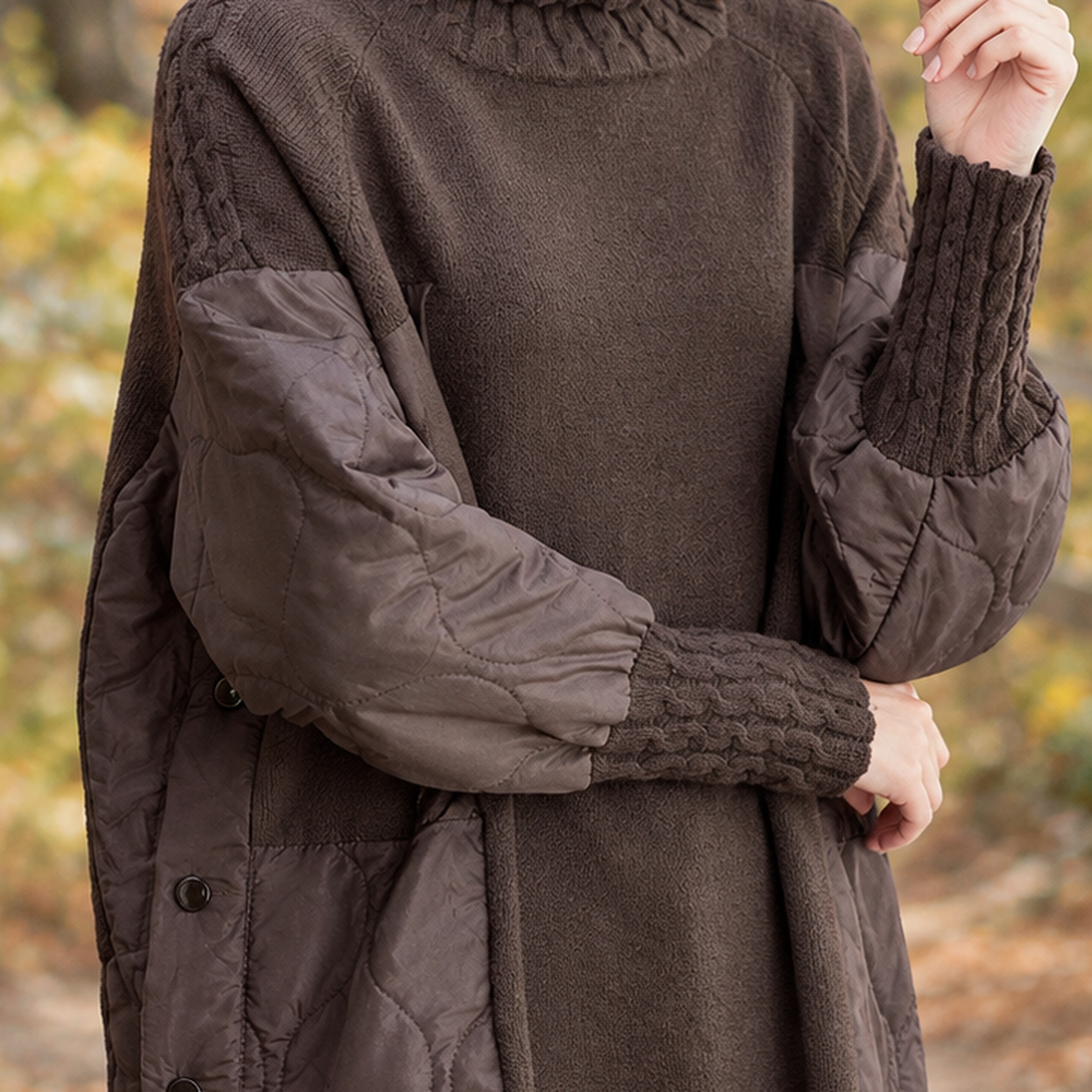 Talia Quilted Turtleneck Sweater - Lead Product Detail