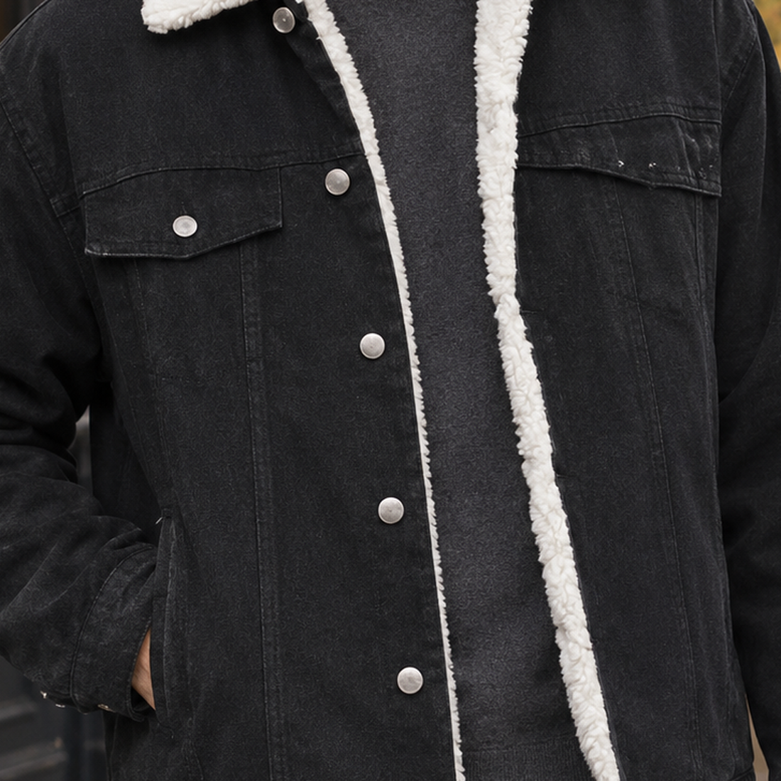 Damaso Fleece Lined Denim Jacket - Lead Product Detail