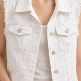 Anais Frayed Denim Vest - Lead Product Detail