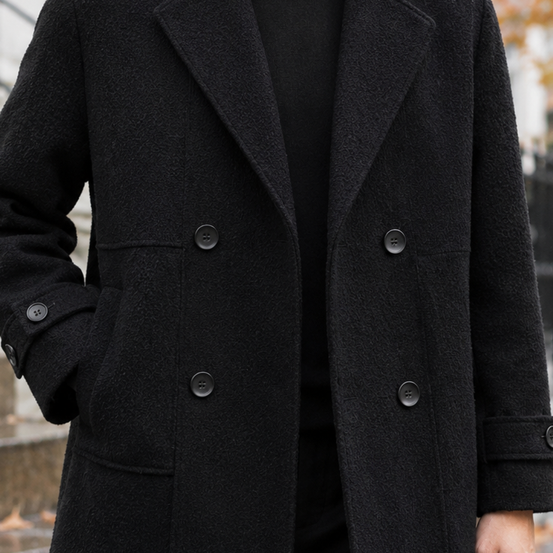 Yannick Double Breasted Coat - Lead Product Detail