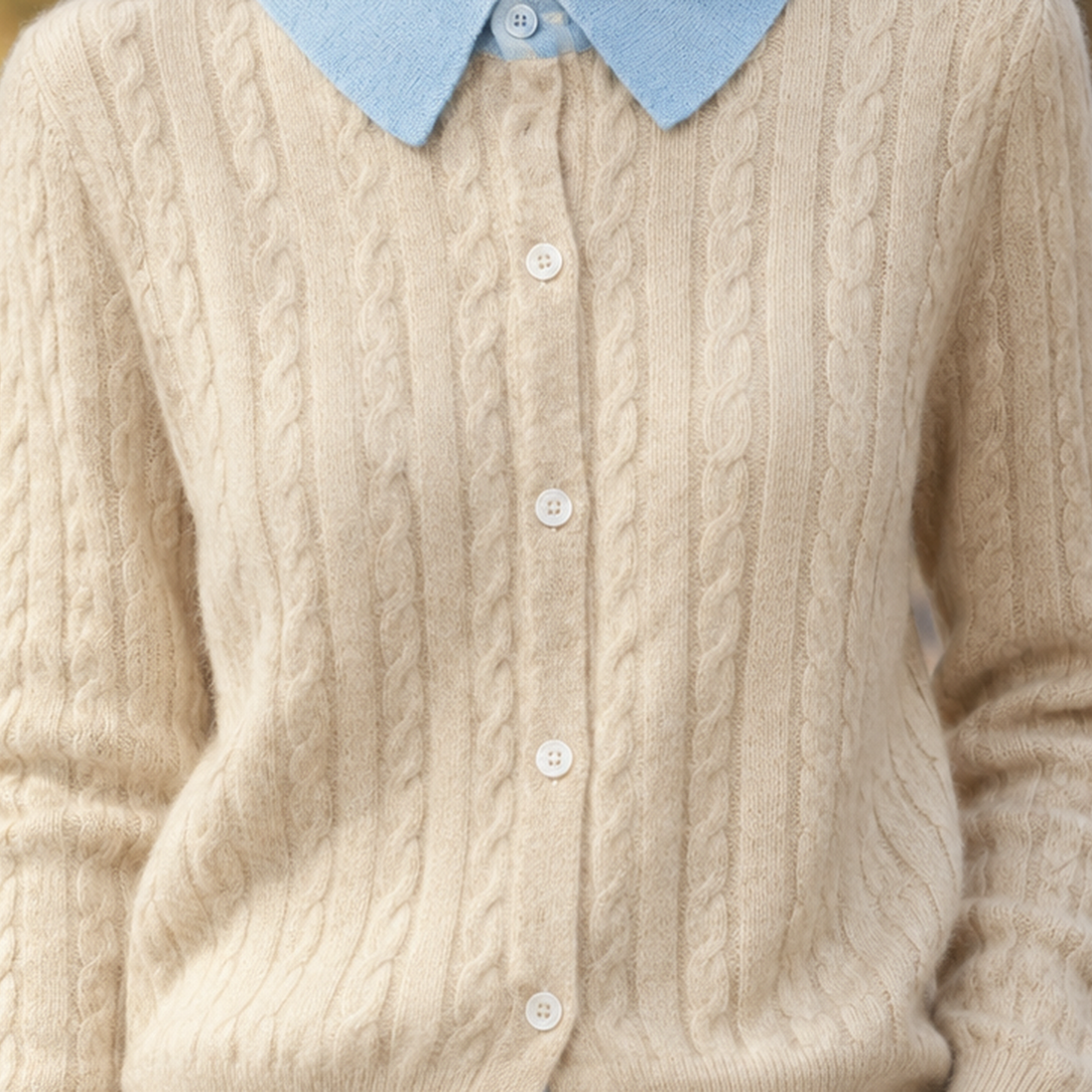 Lydia Cable Knit Cardigan - Lead Product Detail