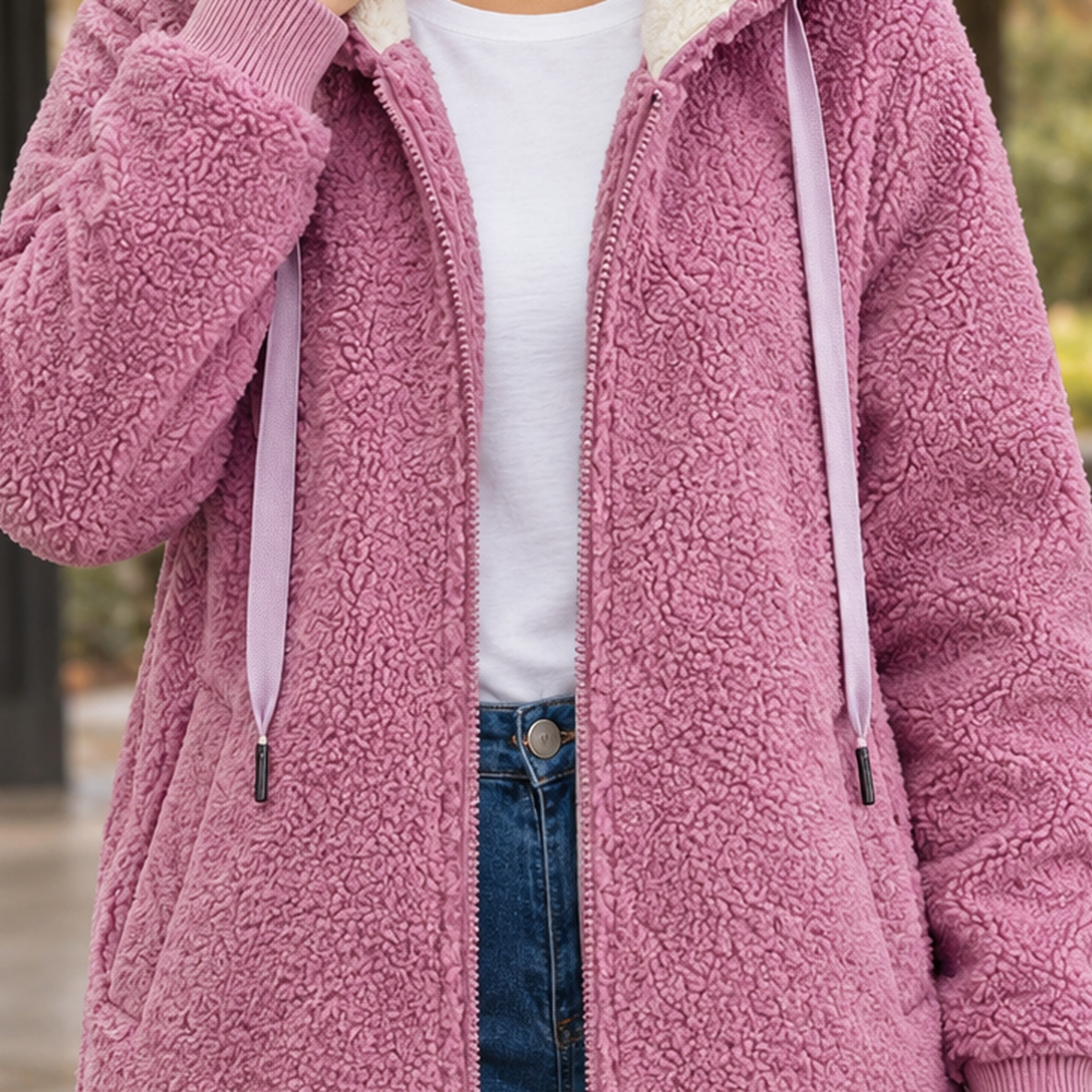 Ambrosine Hooded Fleece Jacket - Lead Product Detail