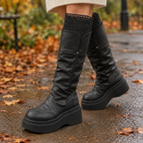 Mezzana Lace Platform Boots - Black