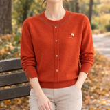 Ramona Button Detail Sweater - Orange