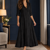 Aurore Embroidered Maxi Dress - Black