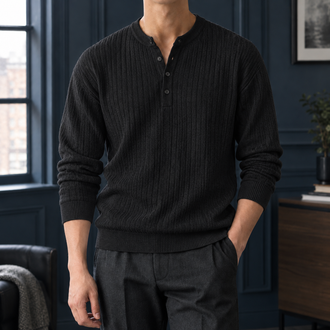 Nico Ribbed Sweater - Black
