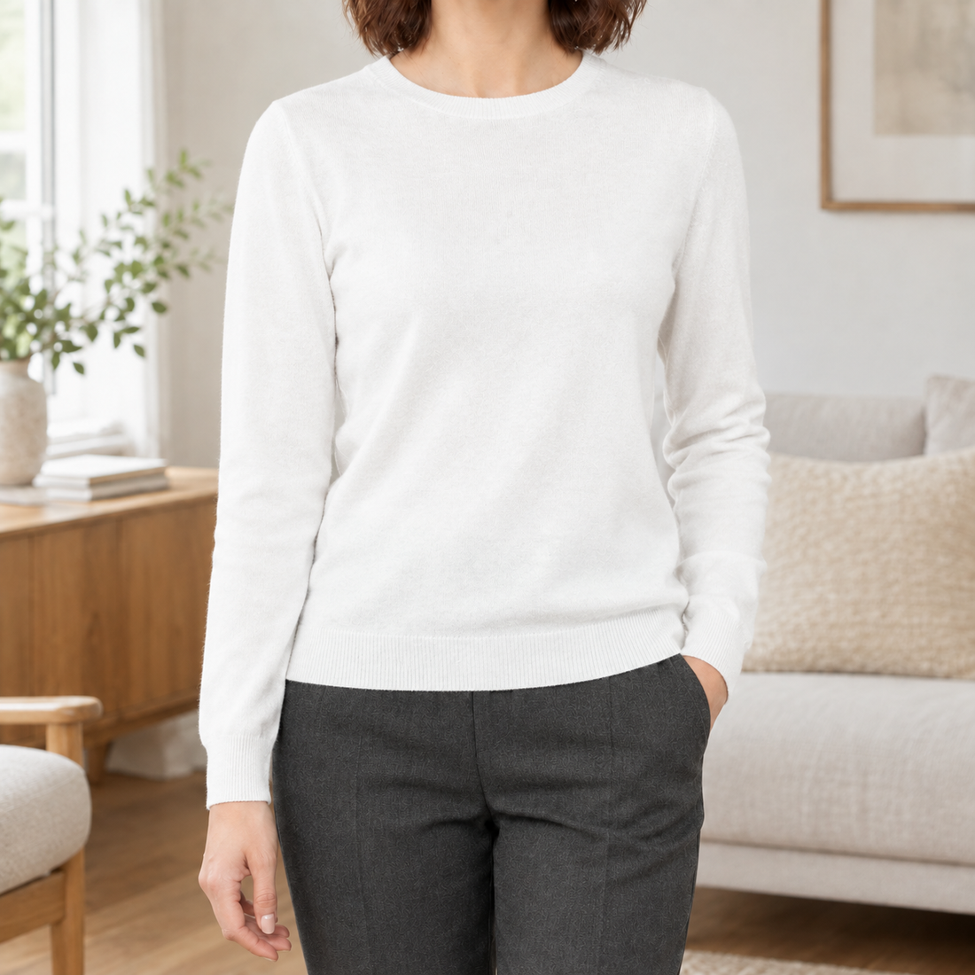 Giulia Crewneck Sweater - White