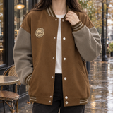 Oriane Varsity Jacket - Light Brown